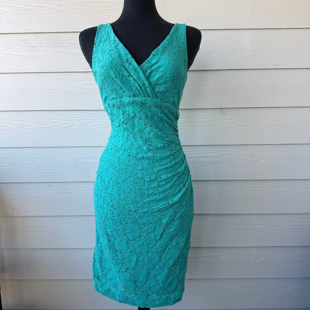 Lauren Ralph Lauren | Teal Lace Dress | Women’s Size 8‎ | Flawed